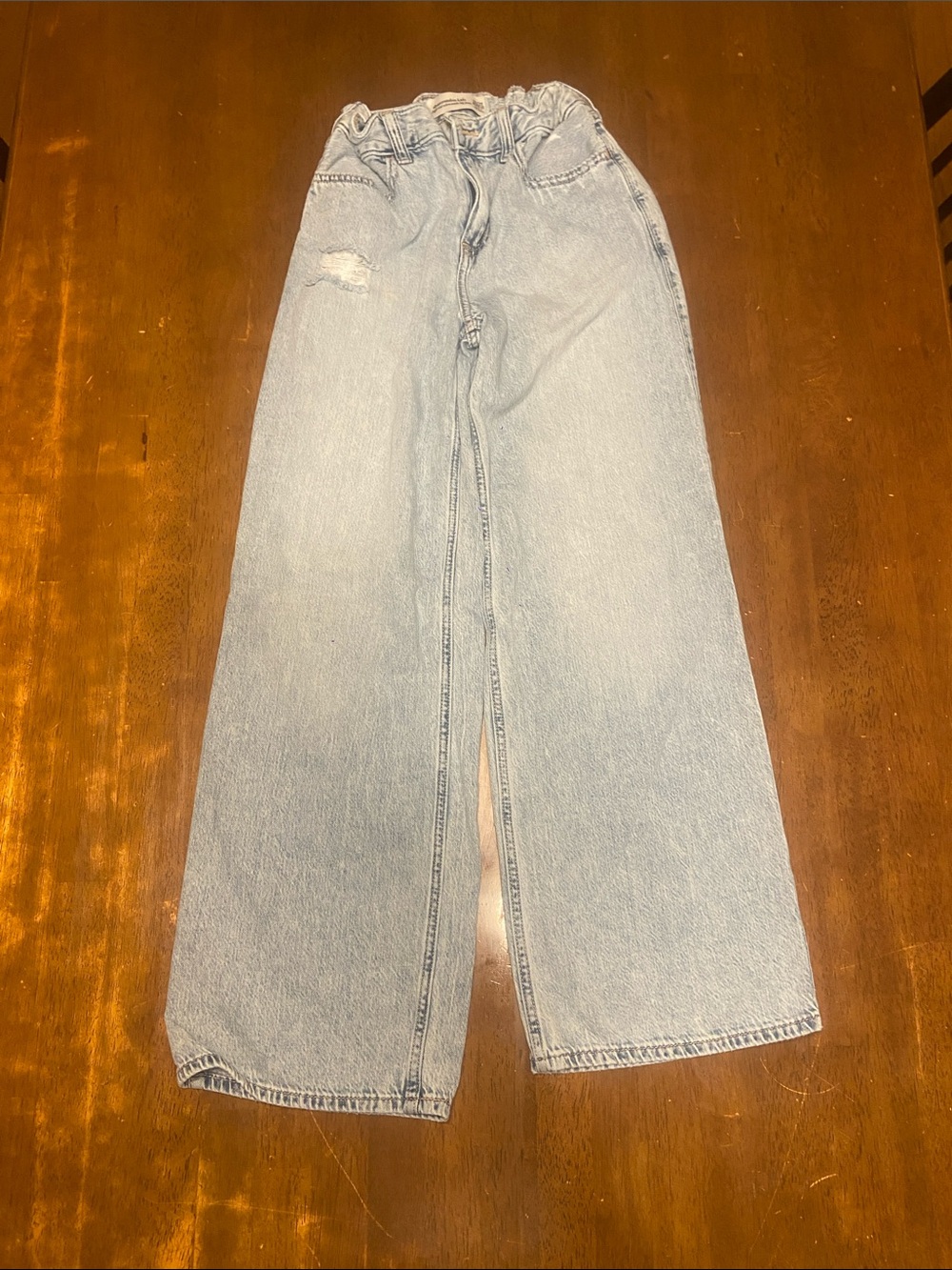 abercrombie kids light blue wide leg jeans